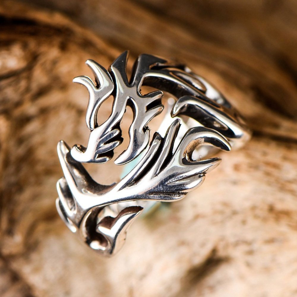 Men's Sterling Silver Dragon Wrap Ring