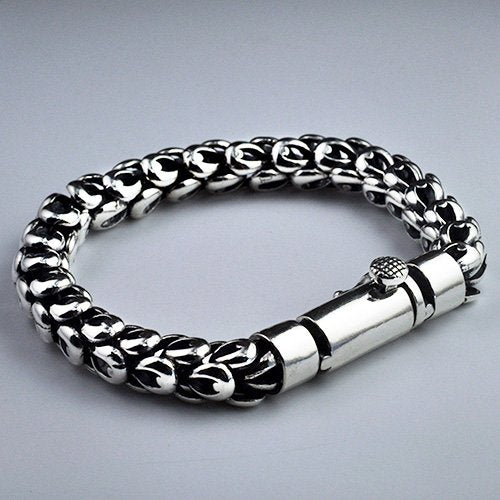 Men's Sterling Silver Dragon Scale Bracelet