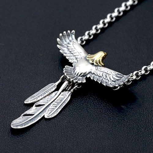 Men's Sterling Silver Eagle Feather Necklace