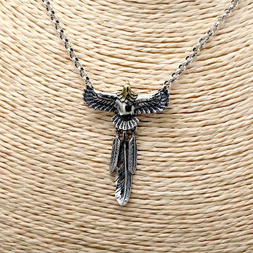 Men's Sterling Silver Eagle Feather Necklace