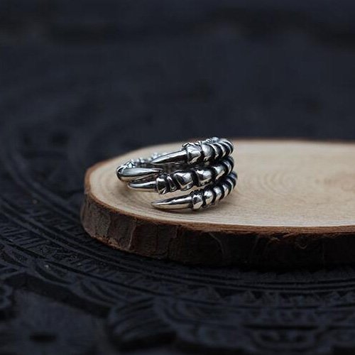 Sterling Silver Eagle Claw Ring - Adjustable Band Sterling Silver Eagle Claw Ring - Adjustable Band