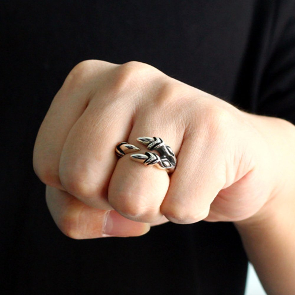 Men's Sterling Silver Eagle Talon Wrap Ring