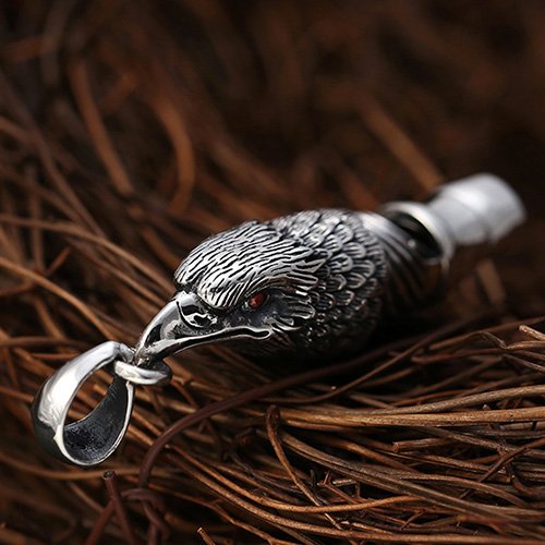 Men's Sterling Silver Eagle Whistle Necklace - Jewelry1000.com