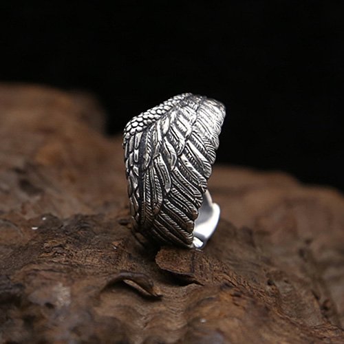 Men's Sterling Silver Eagle Wing Wrap Ring