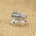 Men's Sterling Silver Feather Arrow Wrap Ring