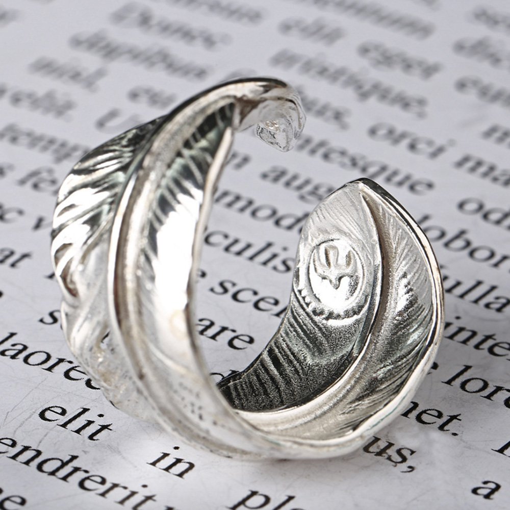 Men's Sterling Silver Feather Wrap Ring