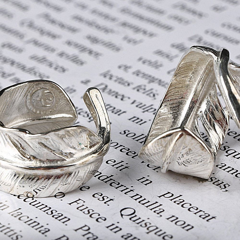 Men's Sterling Silver Feather Wrap Ring