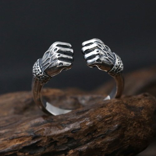 Men's Sterling Silver Fists Wrap Ring