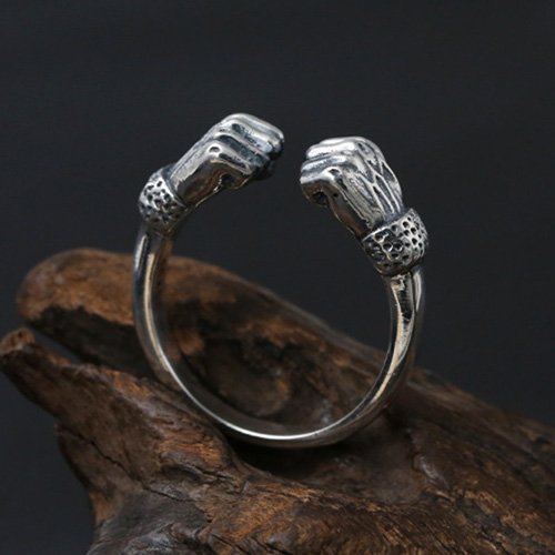 Men's Sterling Silver Fists Wrap Ring - Jewelry1000.com