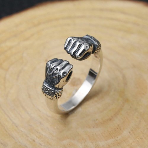 Men's Sterling Silver Fists Wrap Ring