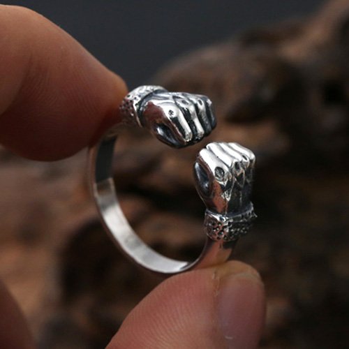 Men's Sterling Silver Fists Wrap Ring