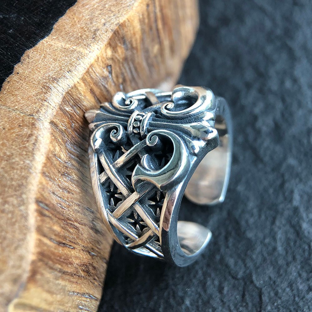 Men's Sterling Silver Fleur De Lis Ring