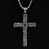 Men's Sterling Silver Flower Cross Necklace