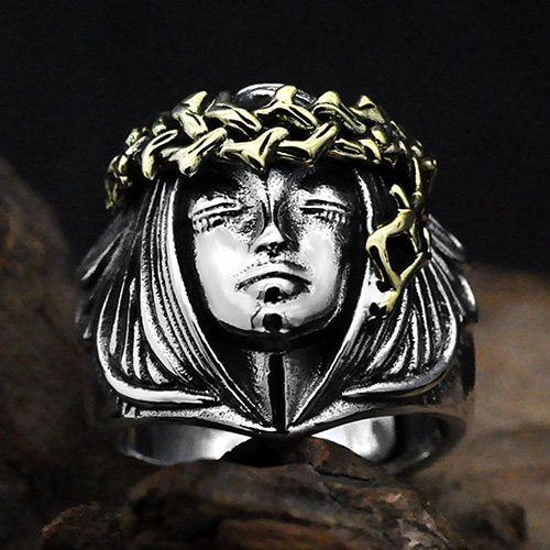 Men's Sterling Silver Goddess of Fortune Ring