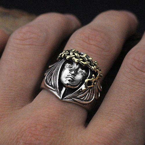 Men's Sterling Silver Goddess of Fortune Ring - Jewelry1000.com