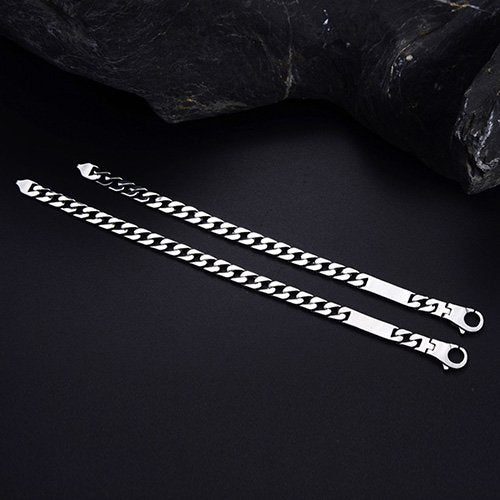 Men's Sterling Silver ID Curb Bracelet