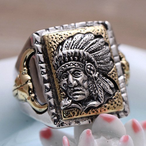 Men's Sterling Silver Indian Chief Ring