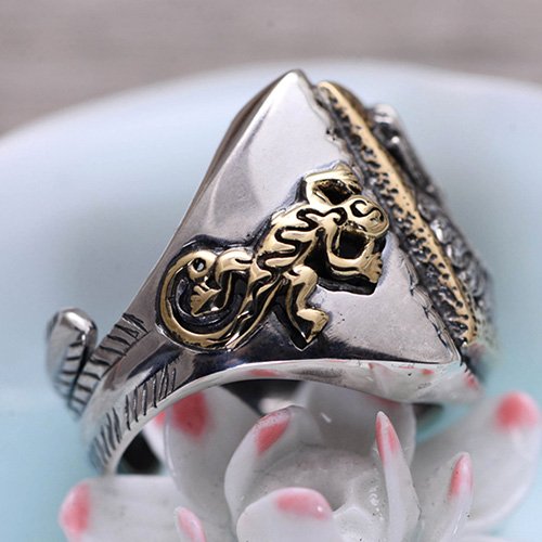 Mens Sterling Silver Indian Chief Ring - Jewelry1000.com