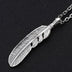 Men's Sterling Silver Indian Pattern Feather Necklace