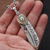Men's Sterling Silver Indian Pattern Feather Necklace