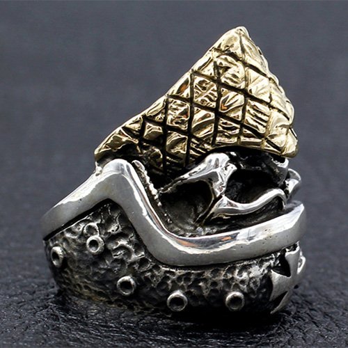 Men's Sterling Silver Iron Cross Rider Ring