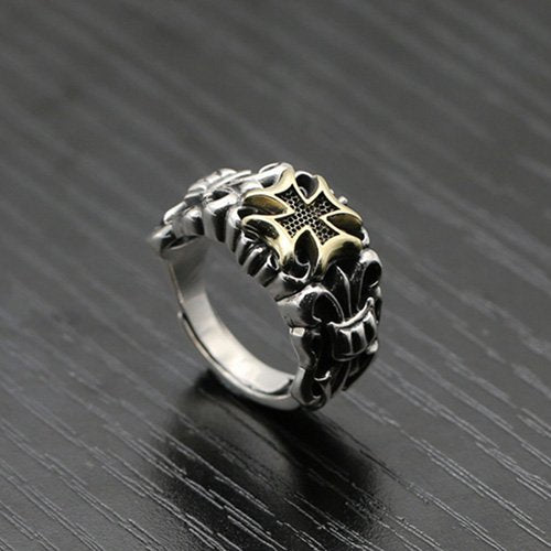 Men's Sterling Silver Iron Cross Ring