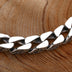 Men's Sterling Silver Ivy-Rimmed Cuban Chain Bracelet