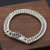 Men's Sterling Silver Ivy Buckle Curb Chain Bracelet