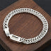 Men's Sterling Silver Ivy Buckle Curb Chain Bracelet