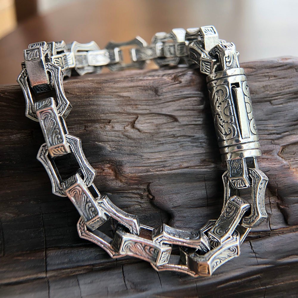 Men's Sterling Silver Ivy Link Chain Bracelet