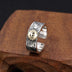Men's Sterling Silver Ivy Pattern Eagle Ring