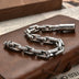 Men's Sterling Silver Ivy Pattern Link Chain Bracelet