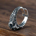 Men's Sterling Silver Ivy Pattern Skull Ring