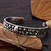 Men's Sterling Silver Ivy Pattern Skulls Cuff Bracelet