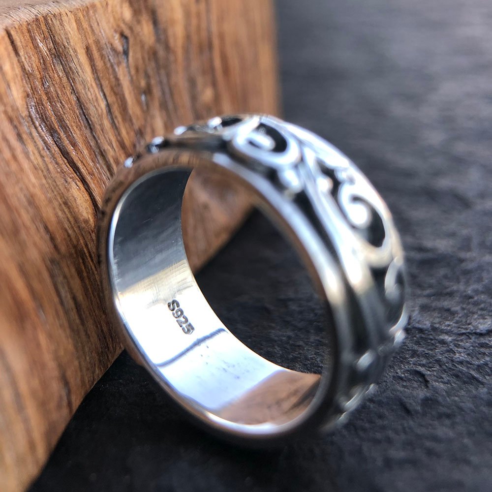 Men's Sterling Silver Ivy Spinner Ring