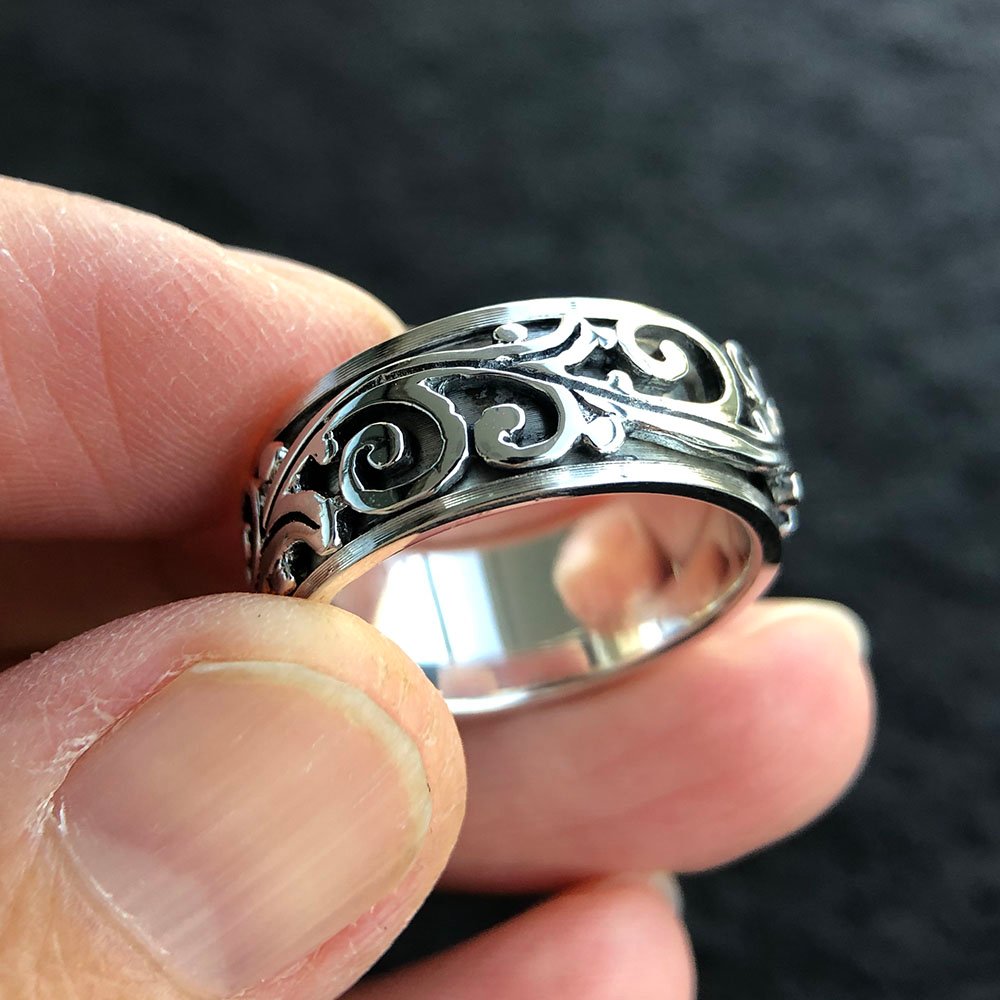 Men's Sterling Silver Ivy Spinner Ring