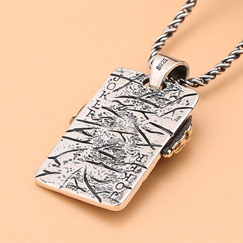 Men's Sterling Silver Joker Necklace