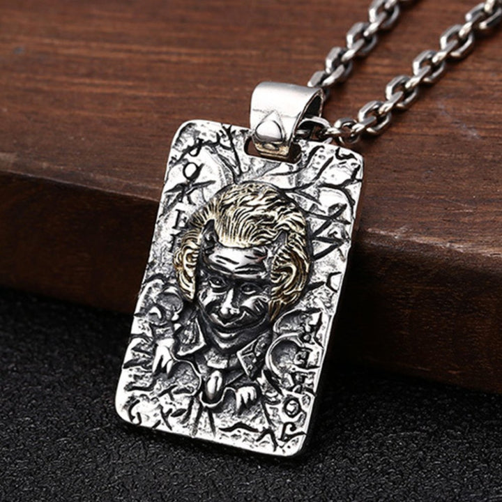 Men's Sterling Silver Joker Tag Necklace