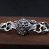 Men's Sterling Silver Lion Cuban Chain Bracelet