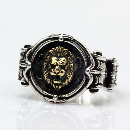 Men's Sterling Silver Lion Head Ring