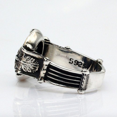 Men's Sterling Silver Lion Head Ring