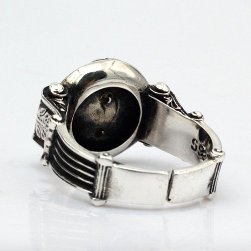 Men's Sterling Silver Lion Head Ring