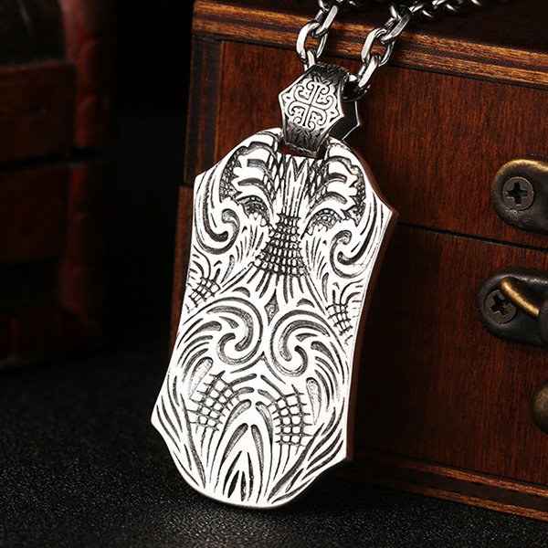 Men's Sterling Silver Lion King Necklace