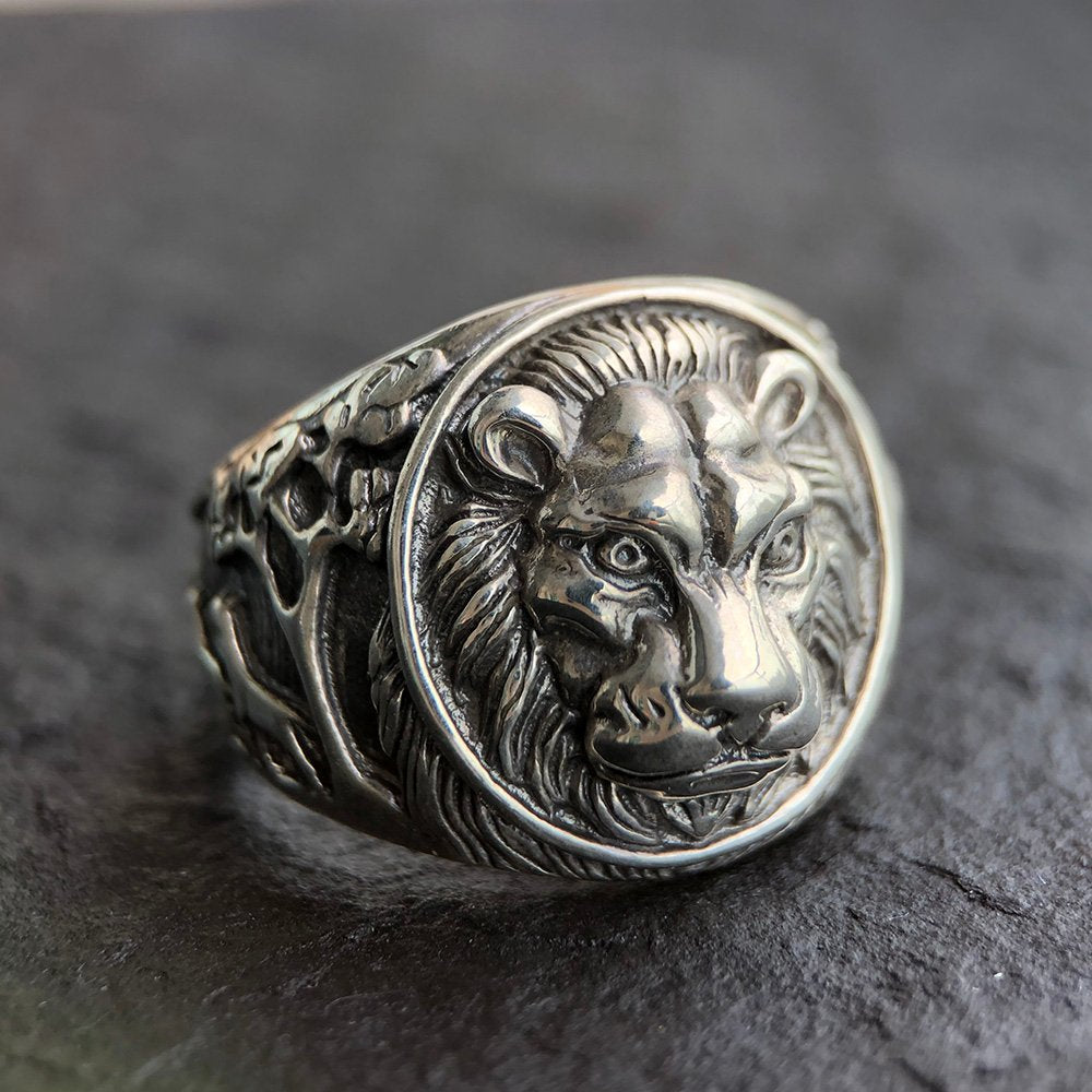 Men's Sterling Silver Lion Ring