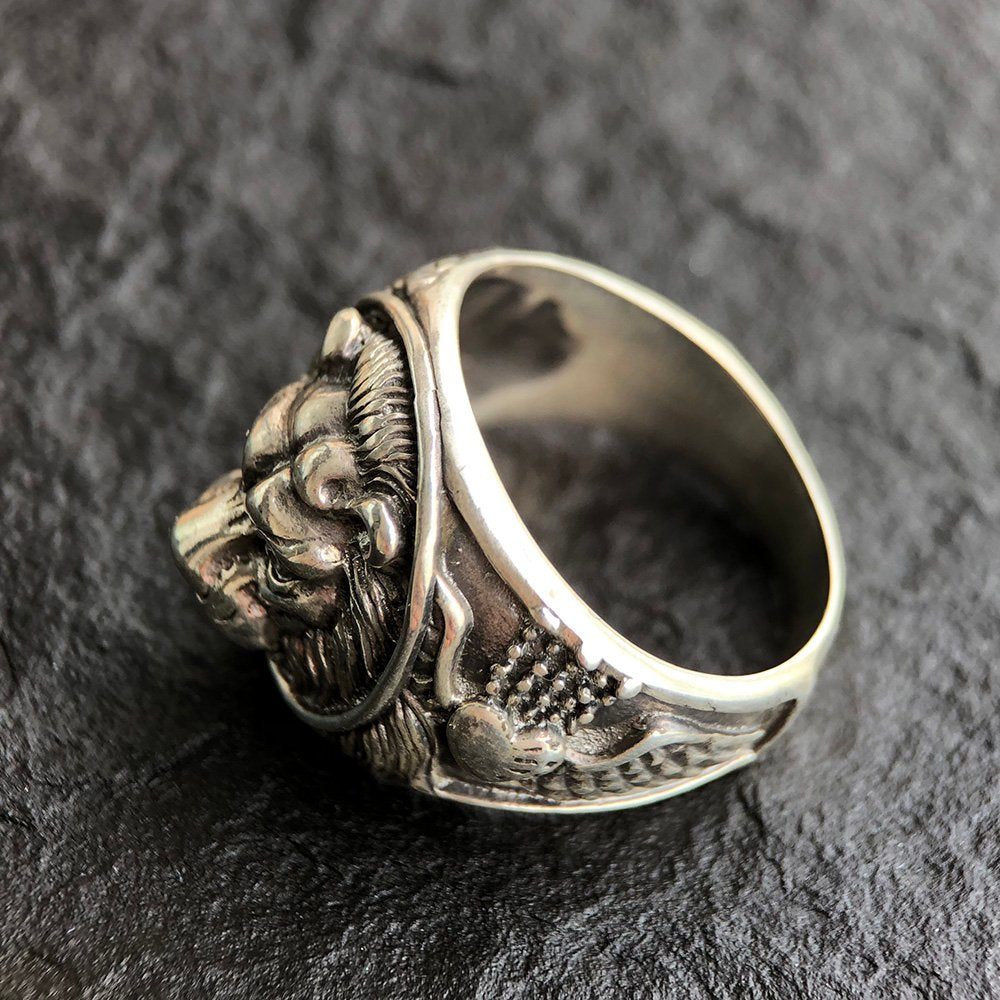 Men's Sterling Silver Lion Ring