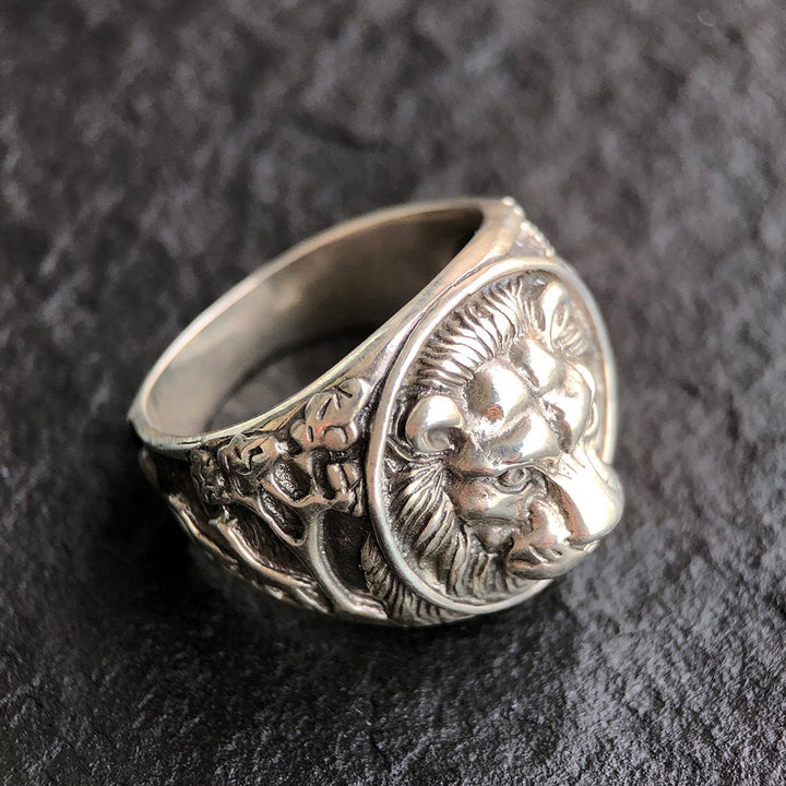 Men's Sterling Silver Lion Ring