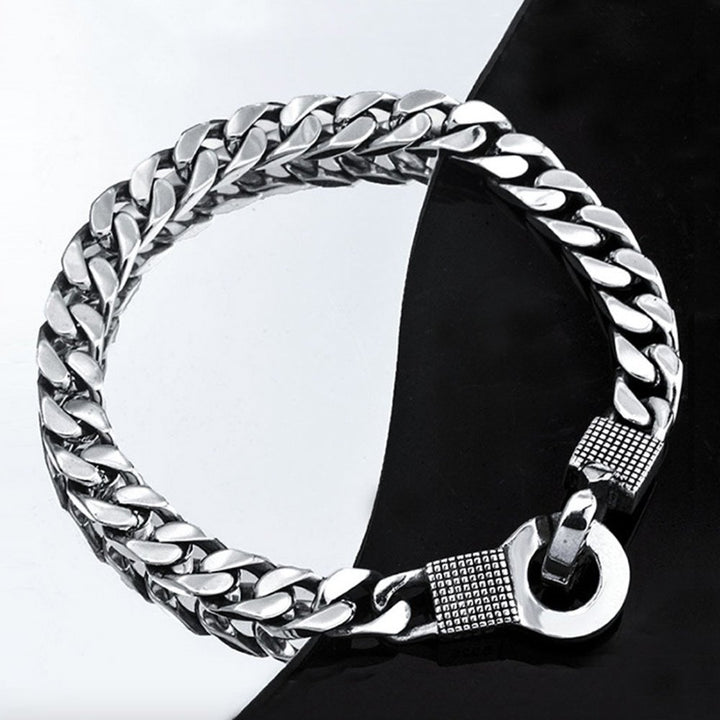 Men's Sterling Silver Minimalist Cuban Chain Bracelet