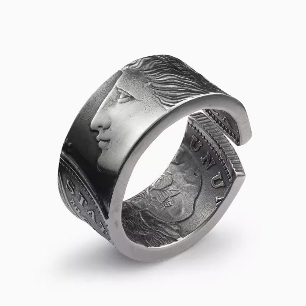 Men's Sterling Silver Morgan Dollar Coin Ring