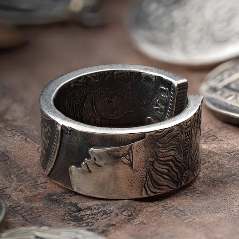 Men's Sterling Silver Morgan Dollar Coin Ring