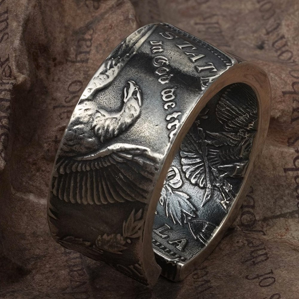 Men's Sterling Silver Morgan Dollar Coin Ring